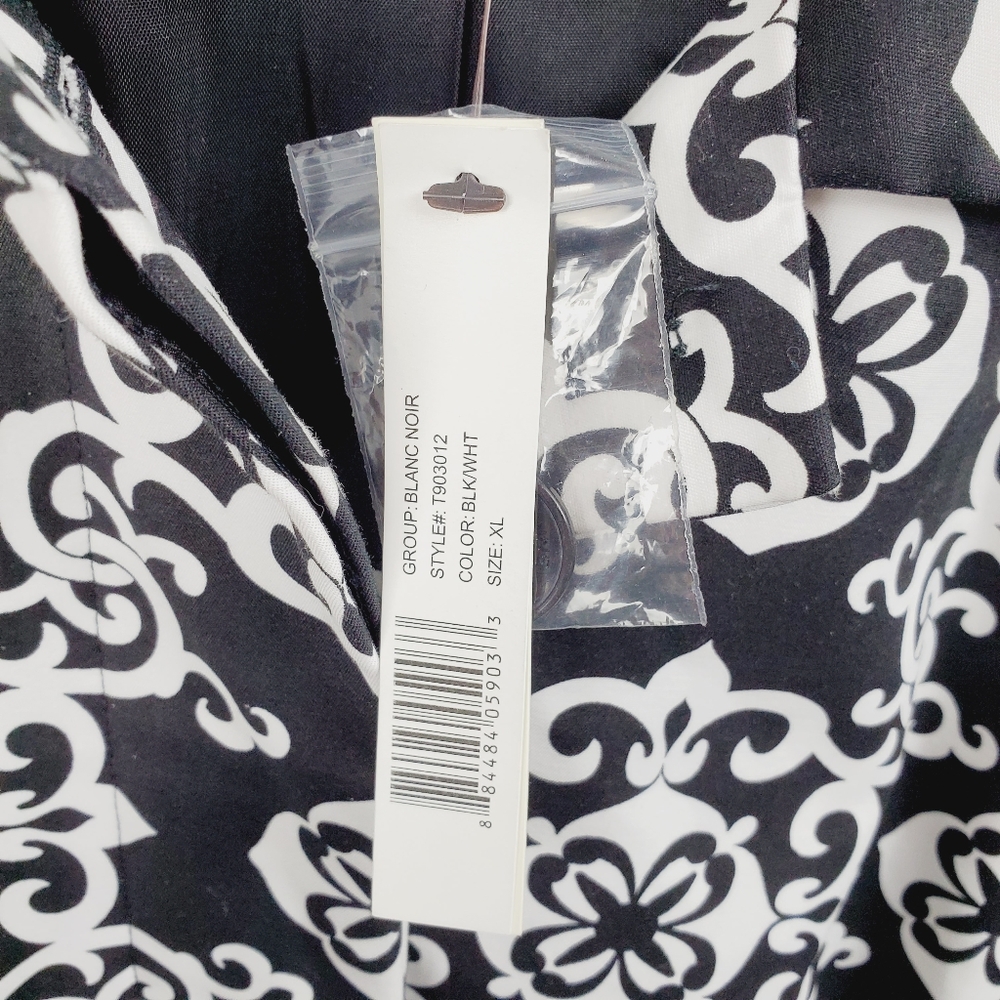 Adrienne Vittadini Blanc Noir Long Dress Coat XL - Picture 9 of 9
